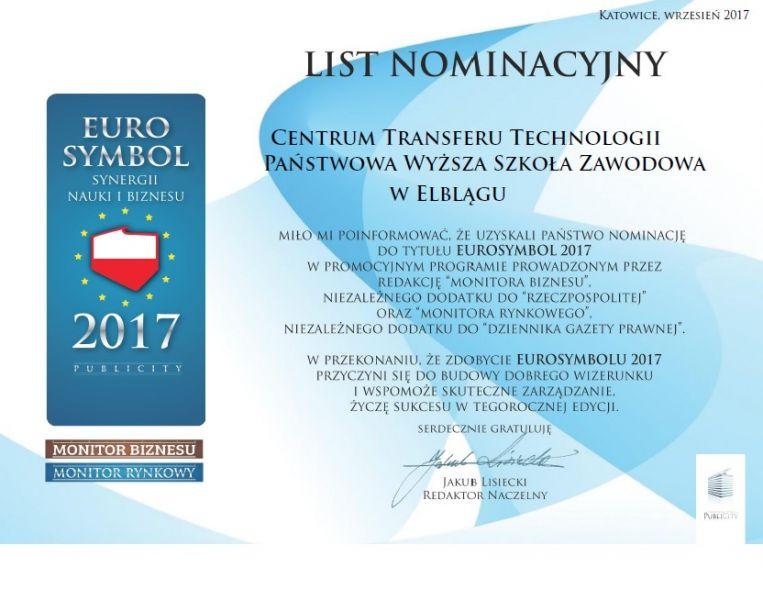 CTT nominowane do nagrody EUROSYMBOL 2017