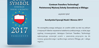 CTT z tytułem EuroSymbol Synergii Nauki i Biznesu 2017