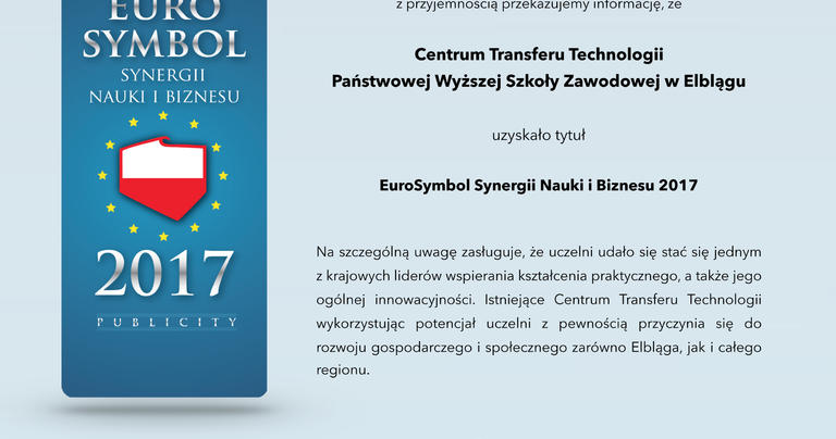 CTT z tytułem EuroSymbol Synergii Nauki i Biznesu 2017