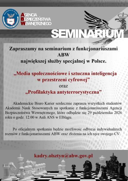 Seminarium z ABW: Media społecznościowe, AI i cyberbezpieczeństwo, rekrutacja