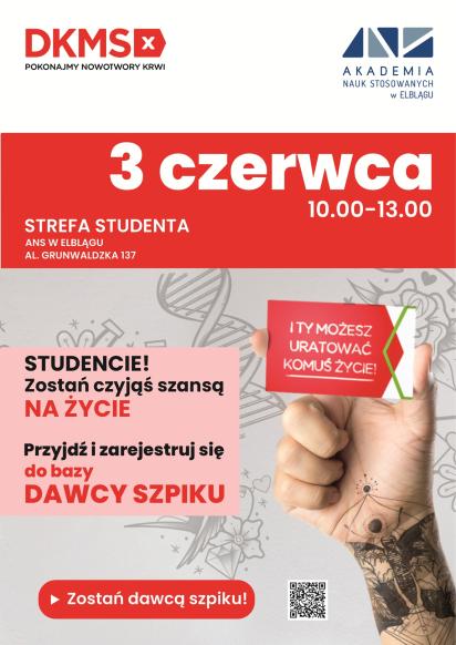 Zostań potencjalnym dawcą szpiku &ndash; dołącz do akcji rejestracji z fundacją DKMS